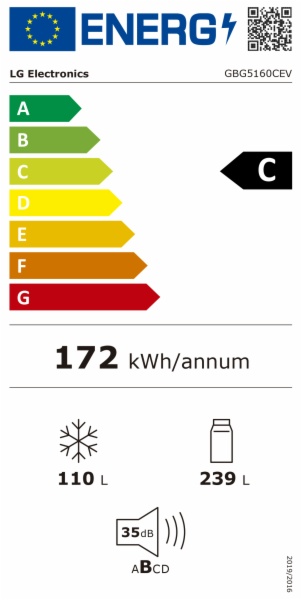 COMBI. NO FROST LG G.Blanca GBG5160CEV